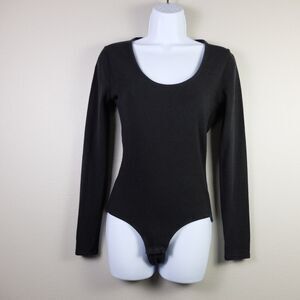 Madewell Black Full Coverage Long Sleeve Bodysuit Size M
